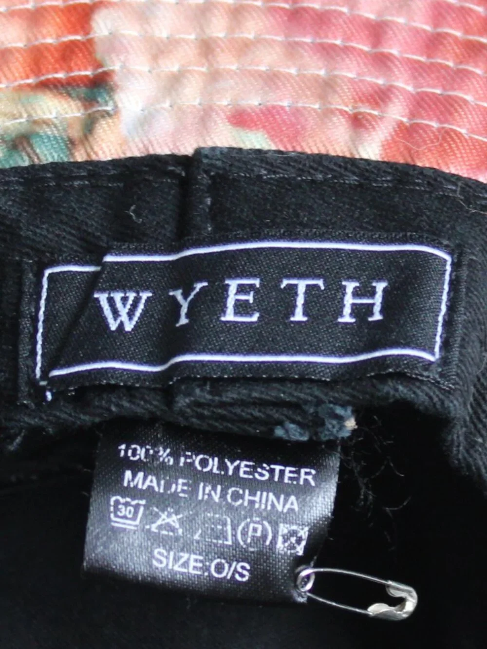 Wyeth x Antrhopologie Lani Floral Bucket Hat with Ties Cream Pink Orange